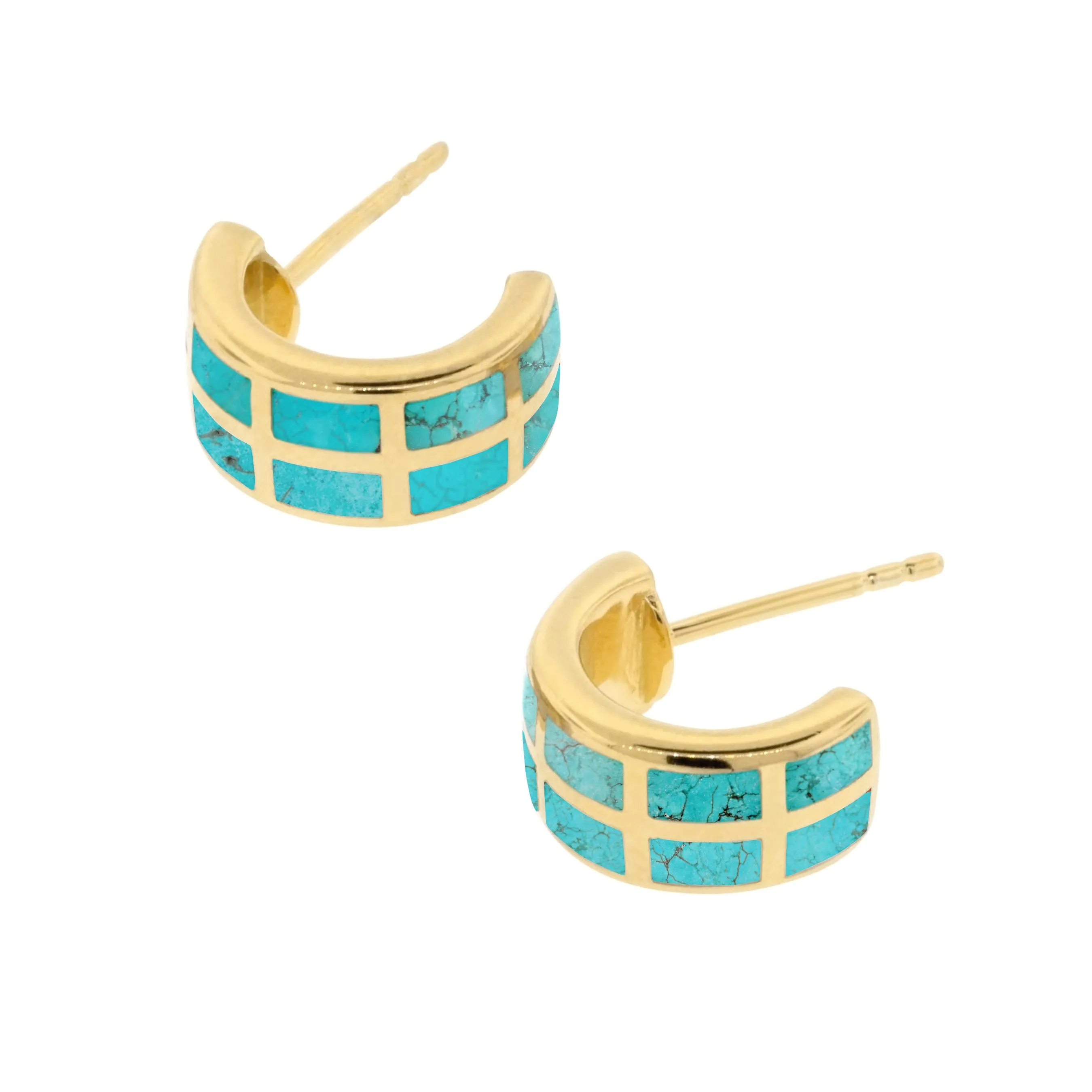 Dash Gemstone Gold Vermeil Sterling Hoop Earrings