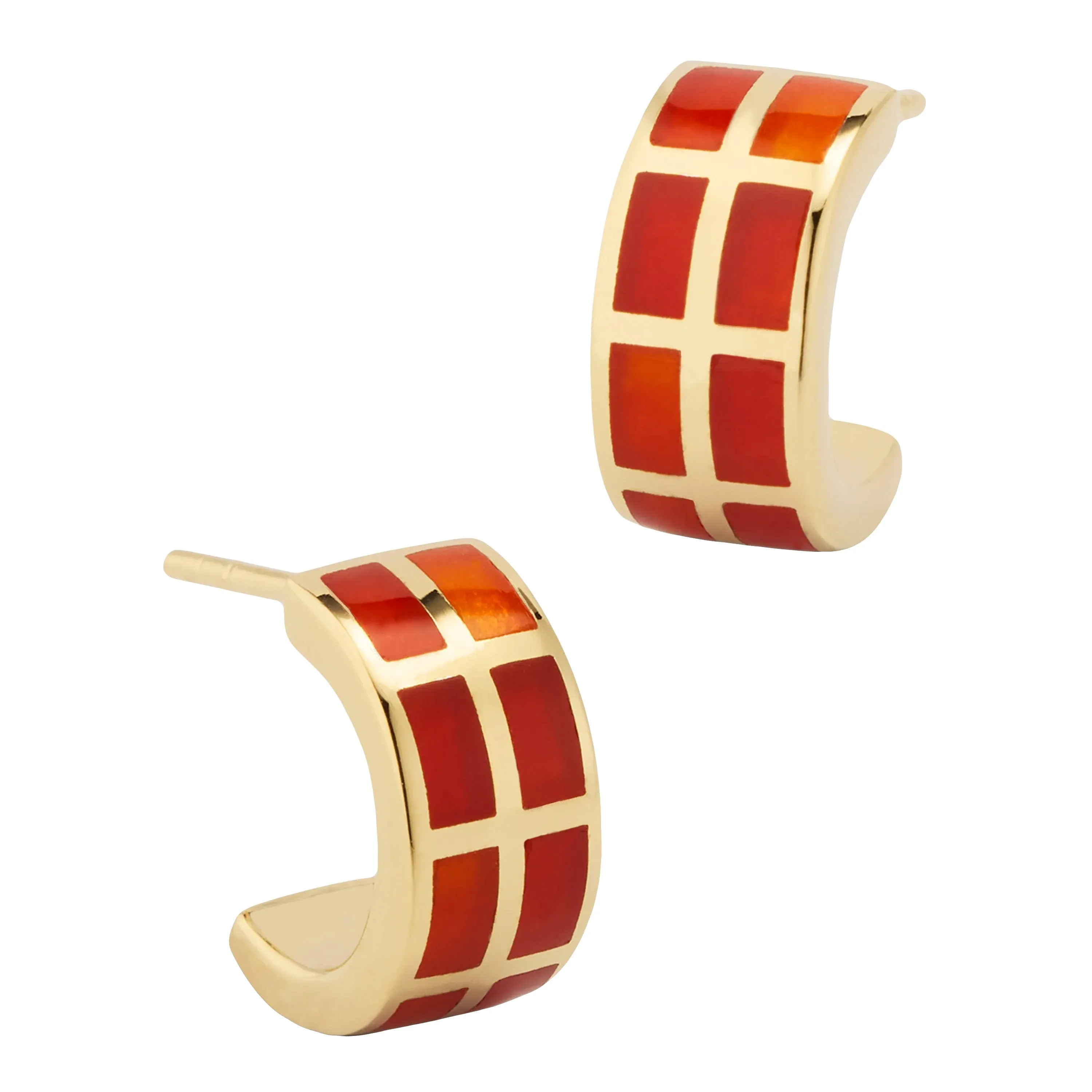 Dash Gemstone Gold Vermeil Sterling Hoop Earrings