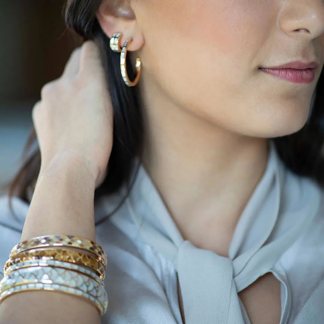 Dash Gemstone Gold Vermeil Sterling Hoop Earrings