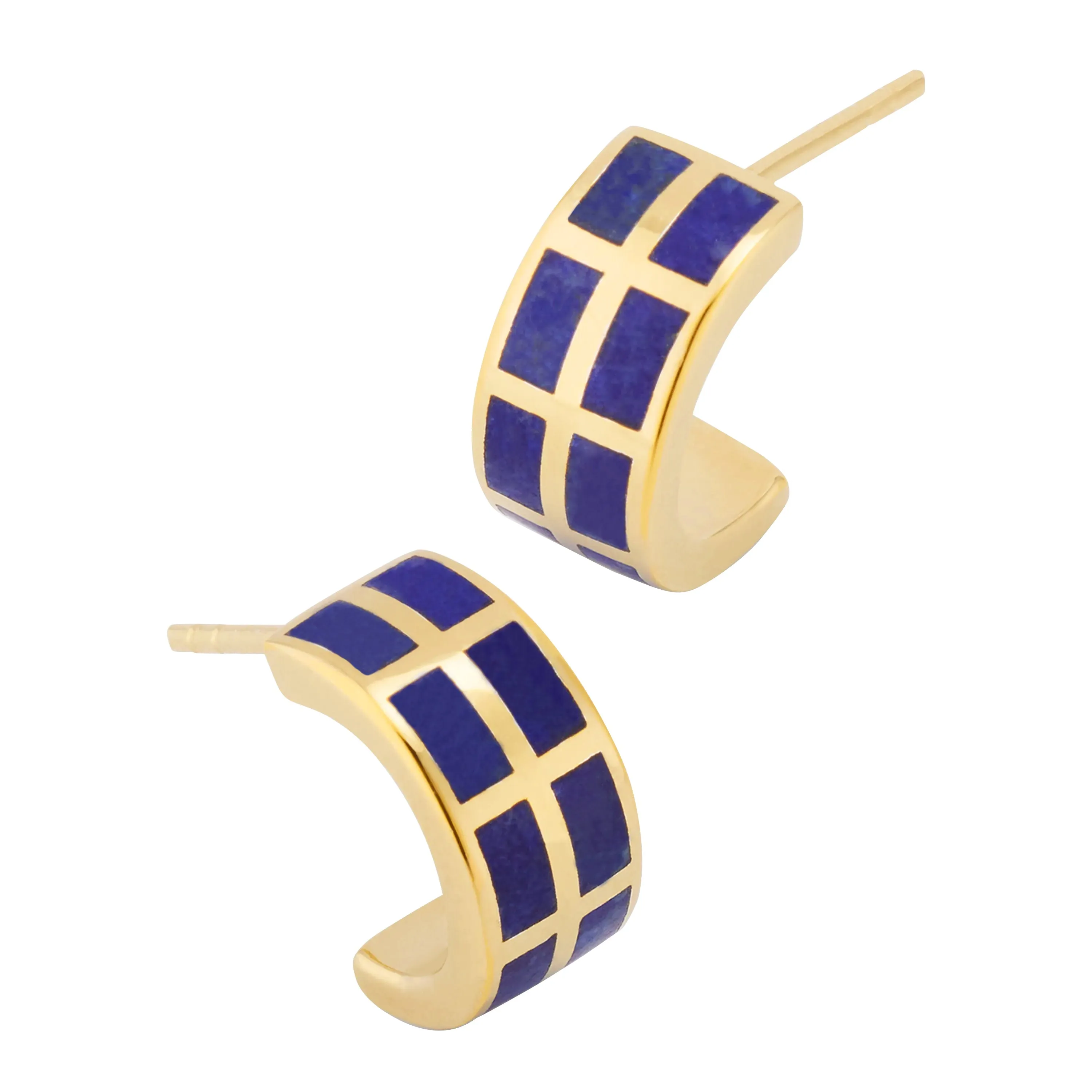 Dash Gemstone Gold Vermeil Sterling Hoop Earrings