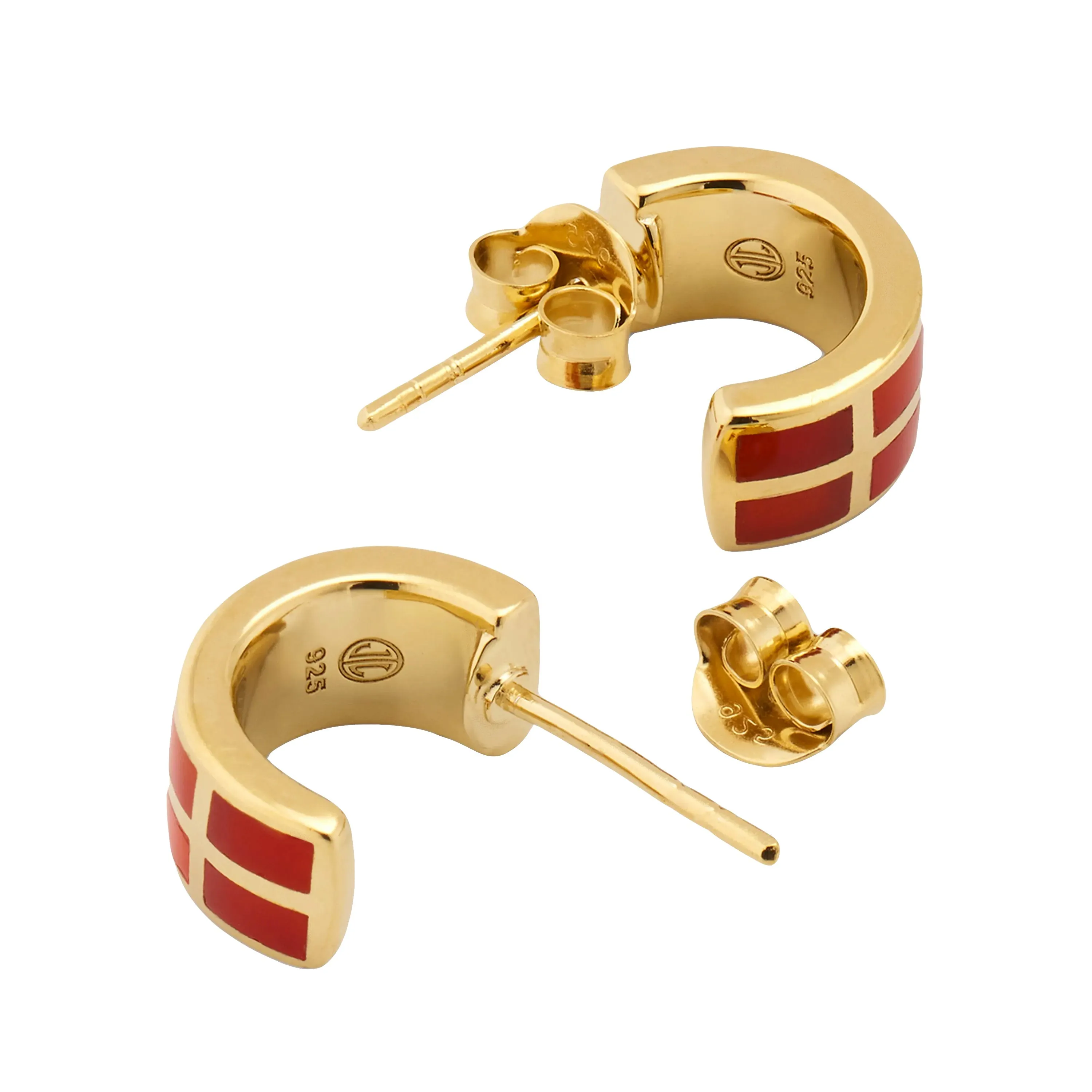 Dash Gemstone Gold Vermeil Sterling Hoop Earrings
