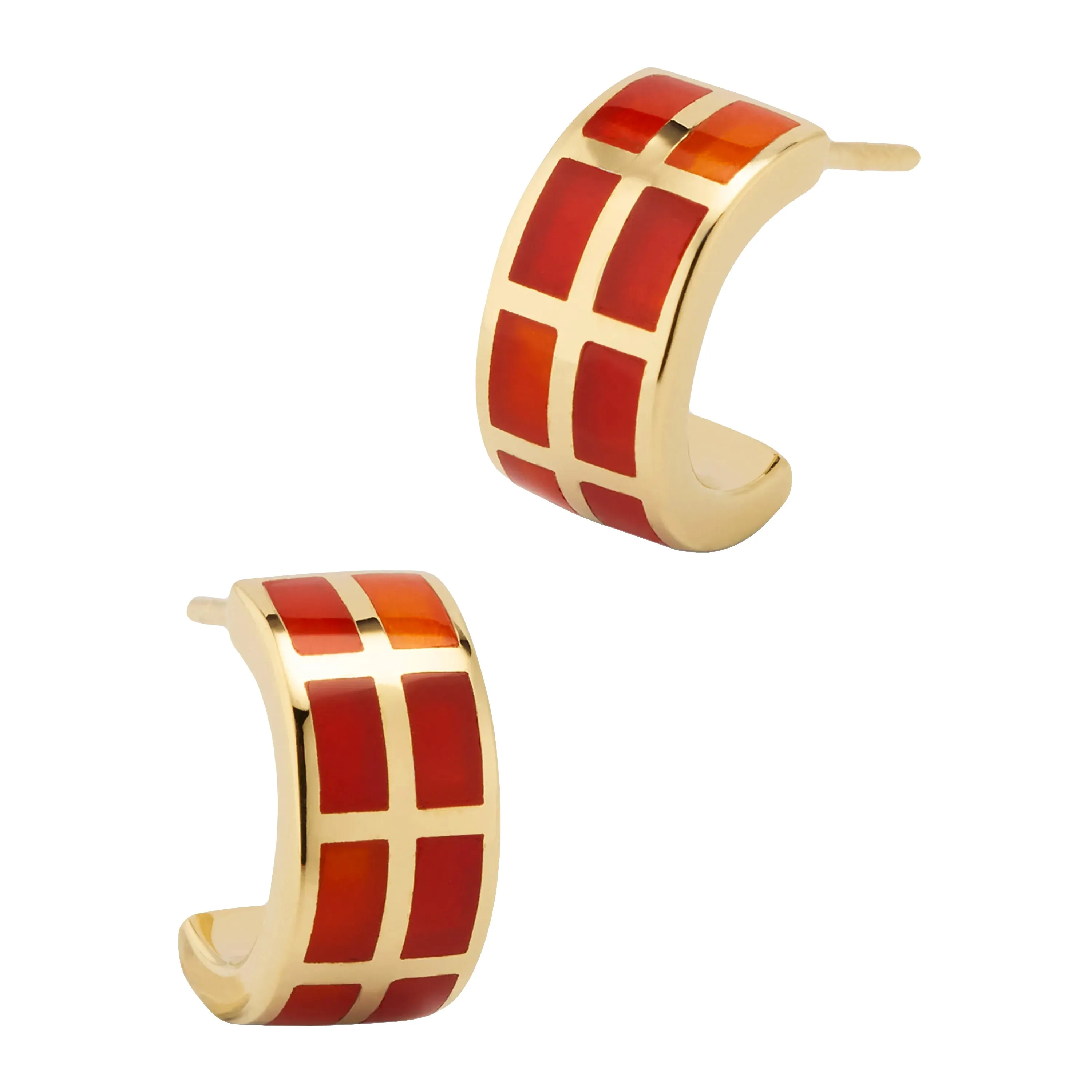 Dash Gemstone Gold Vermeil Sterling Hoop Earrings
