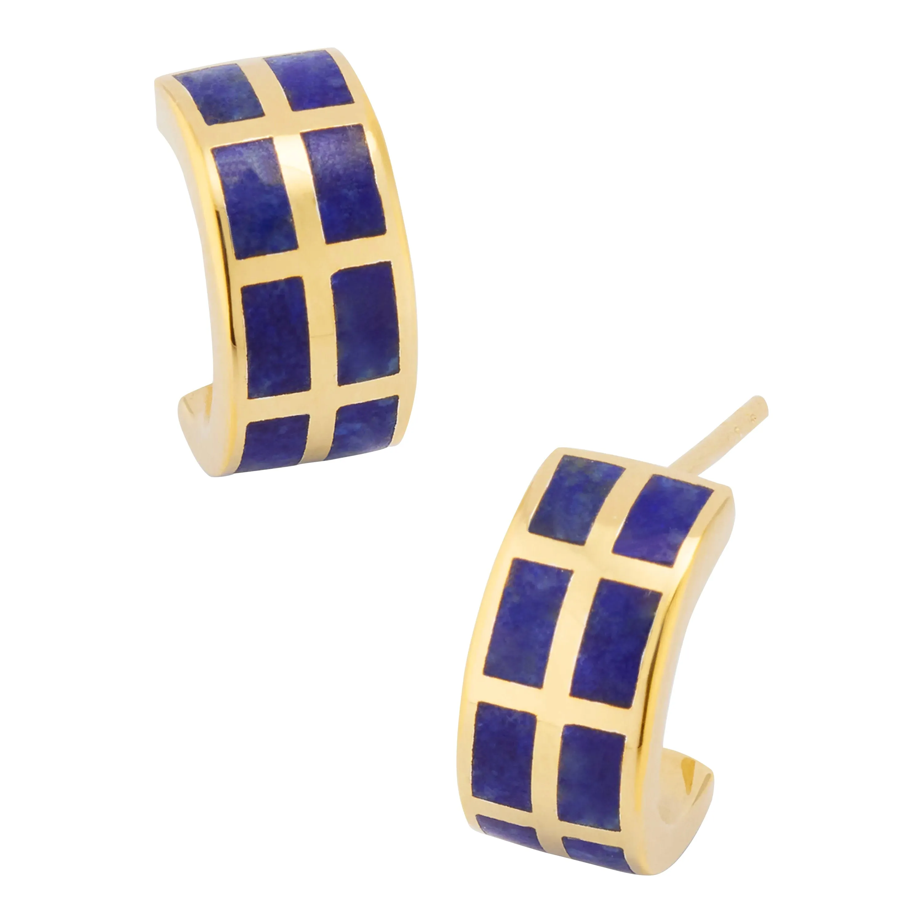 Dash Gemstone Gold Vermeil Sterling Hoop Earrings