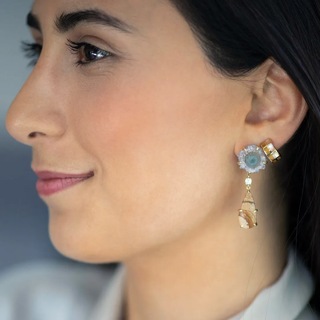 Dash Gemstone Gold Vermeil Sterling Hoop Earrings