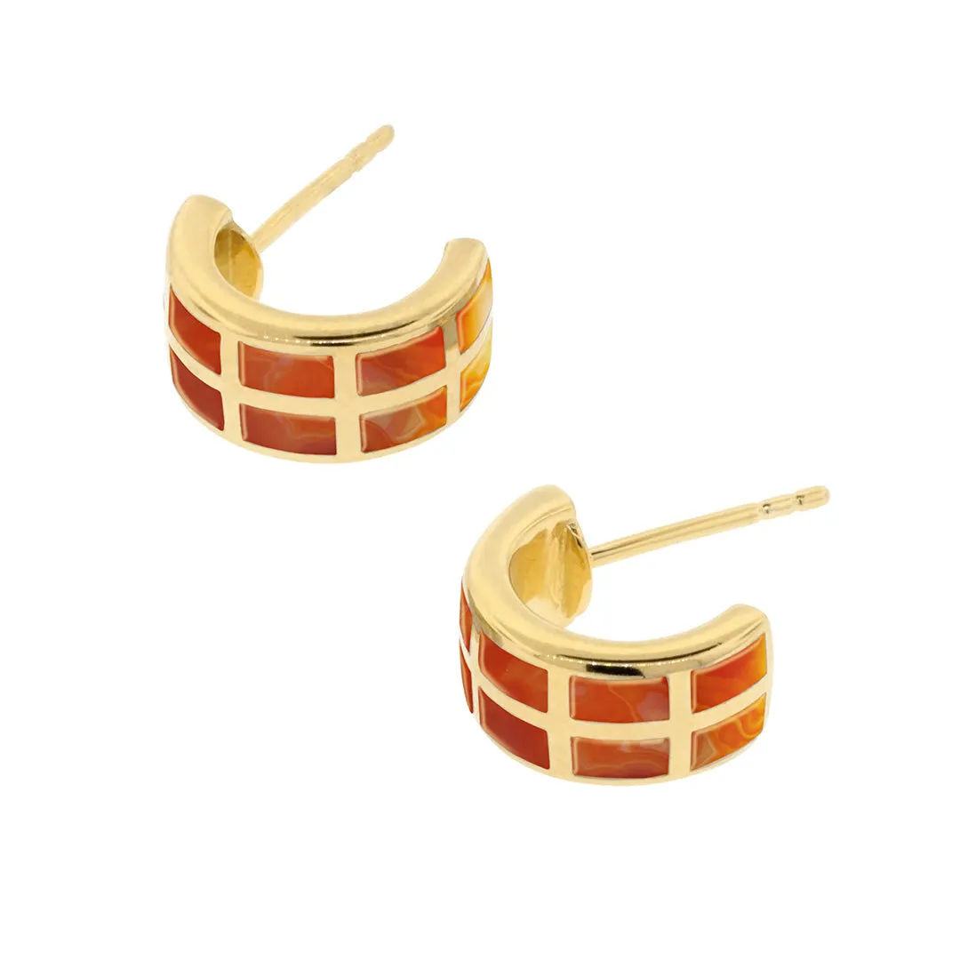 Dash Gemstone Gold Vermeil Sterling Hoop Earrings