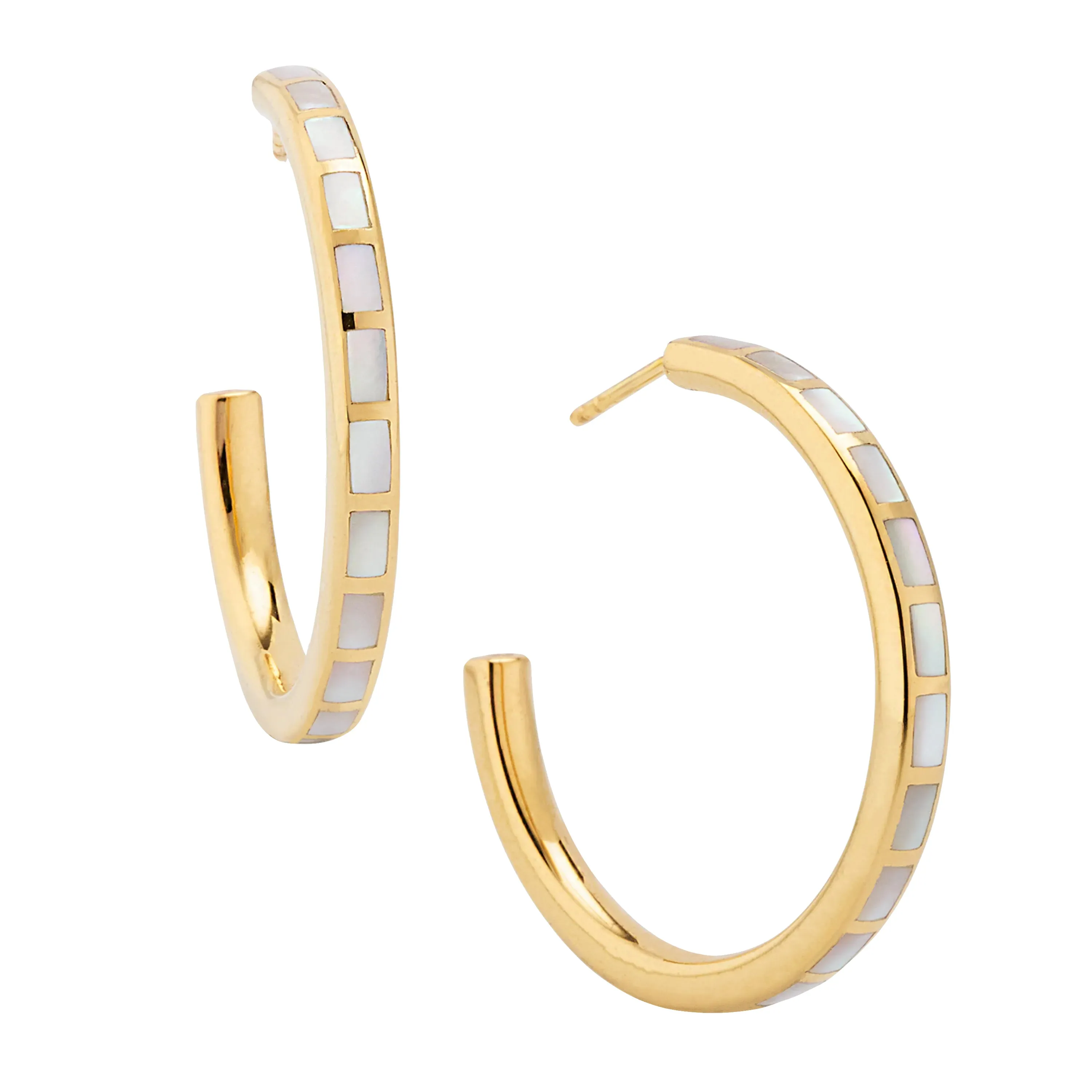 Dash Gemstone Gold Vermeil Sterling Hoop Earrings