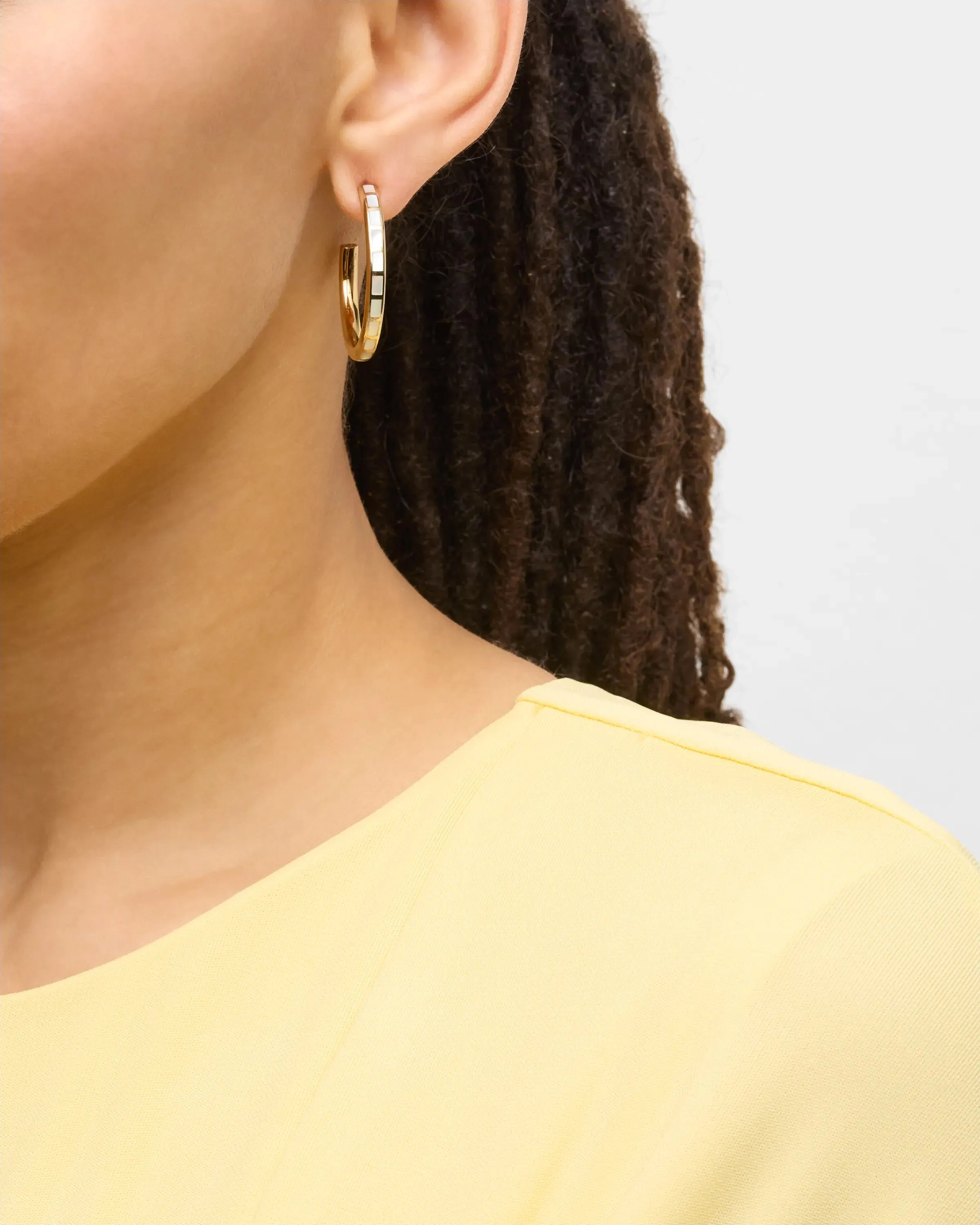 Dash Gemstone Gold Vermeil Sterling Hoop Earrings