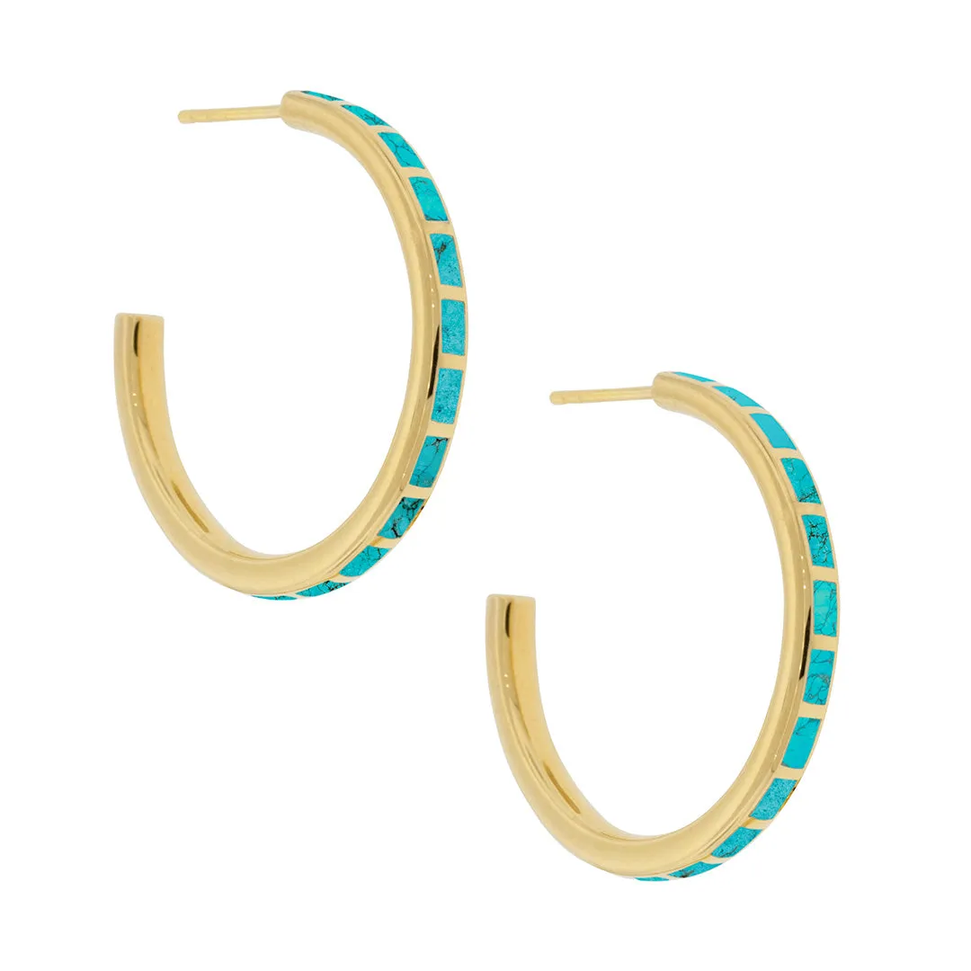 Dash Gemstone Gold Vermeil Sterling Hoop Earrings