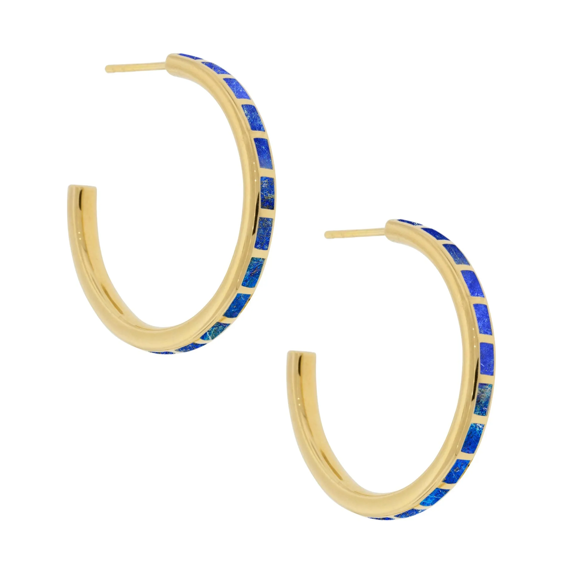 Dash Gemstone Gold Vermeil Sterling Hoop Earrings