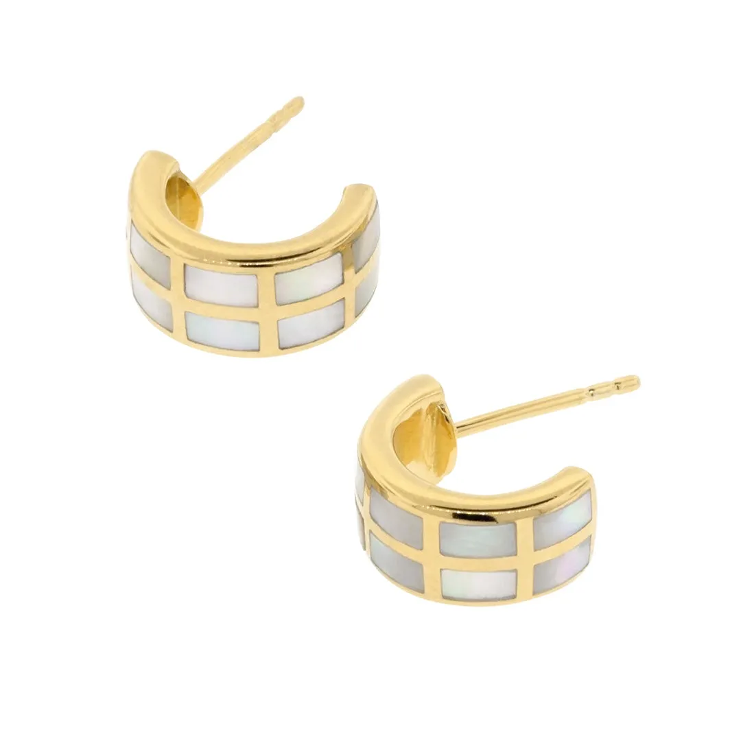 Dash Gemstone Gold Vermeil Sterling Hoop Earrings