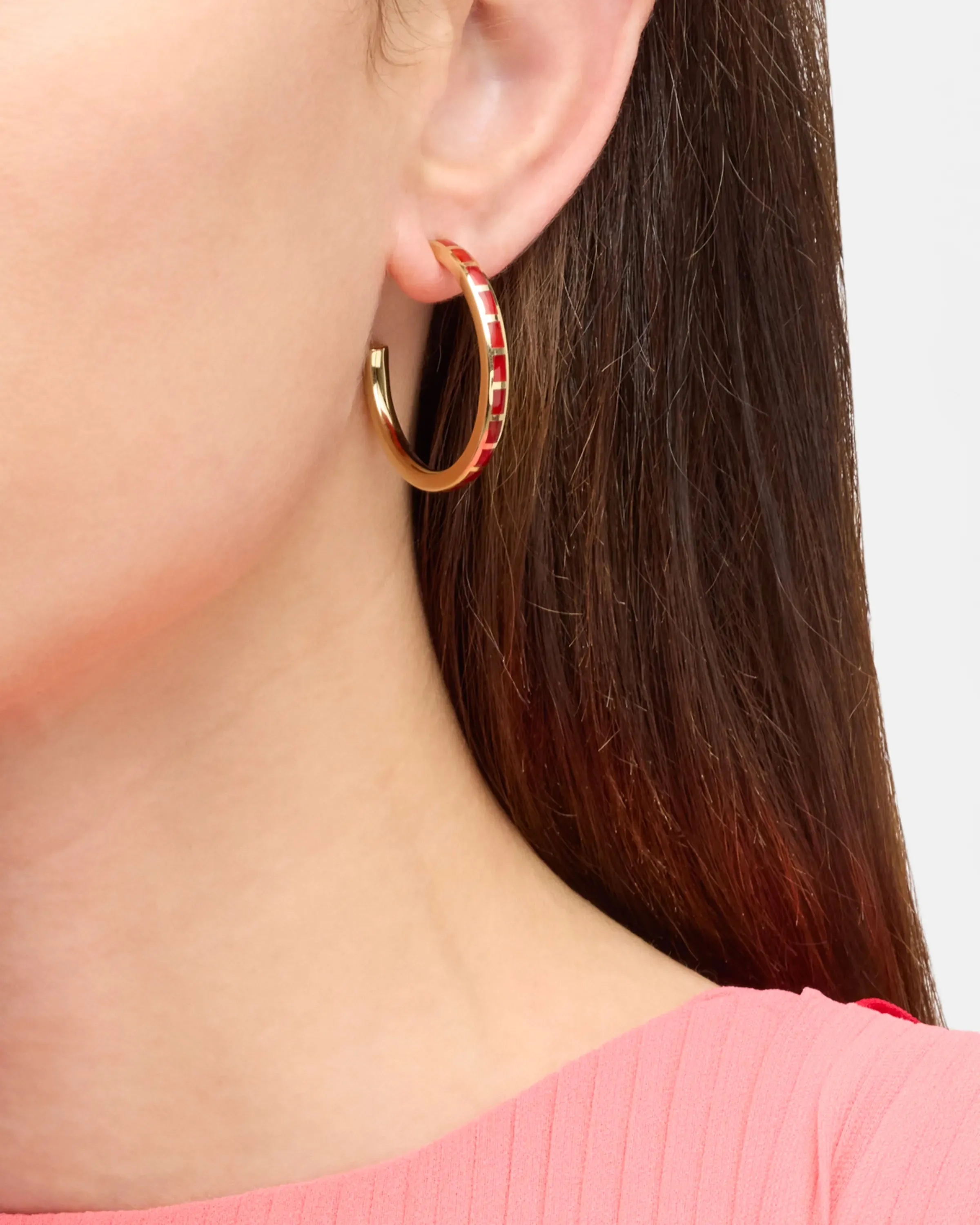 Dash Gemstone Gold Vermeil Sterling Hoop Earrings