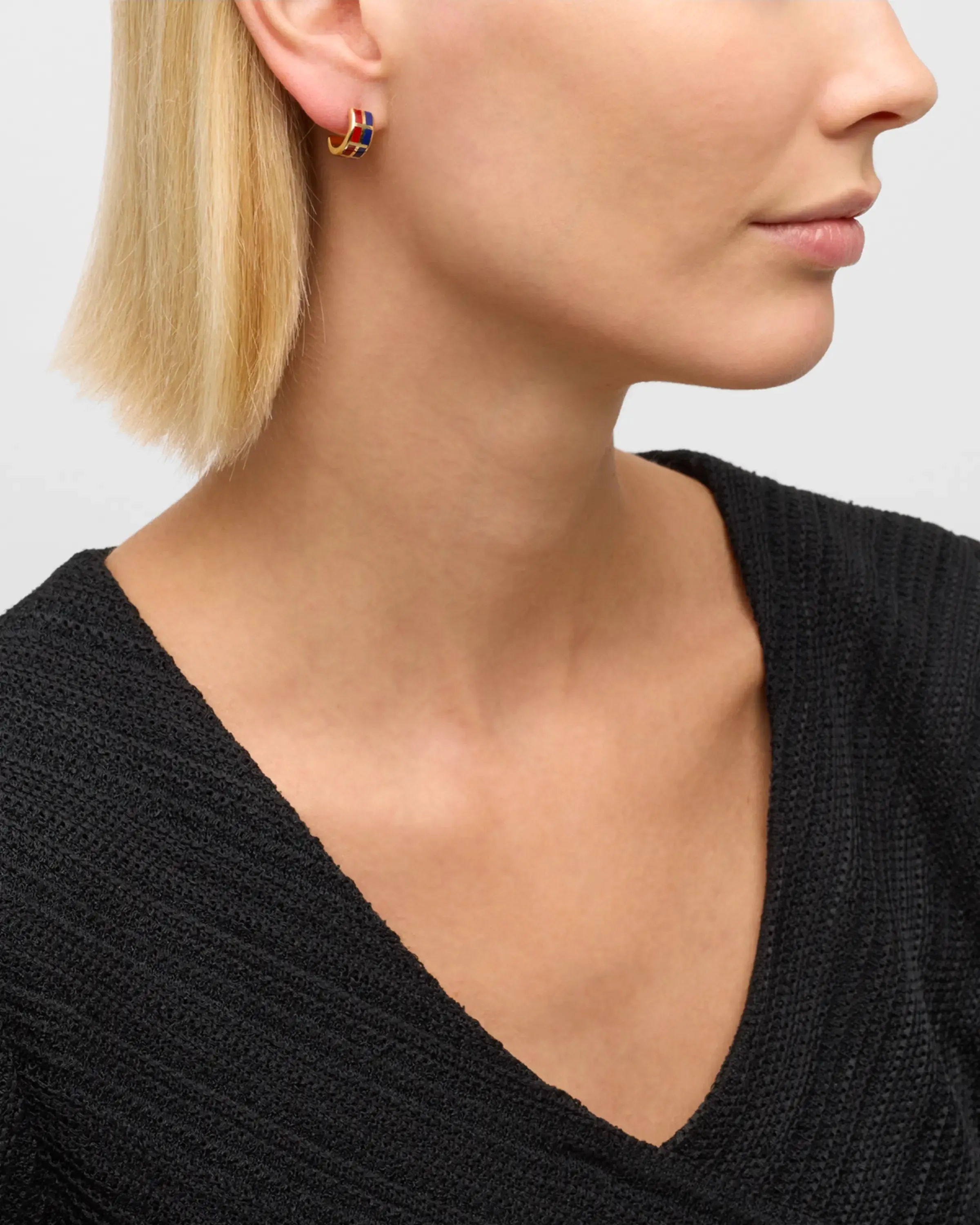 Dash Multicolor Sterling Huggie Earrings