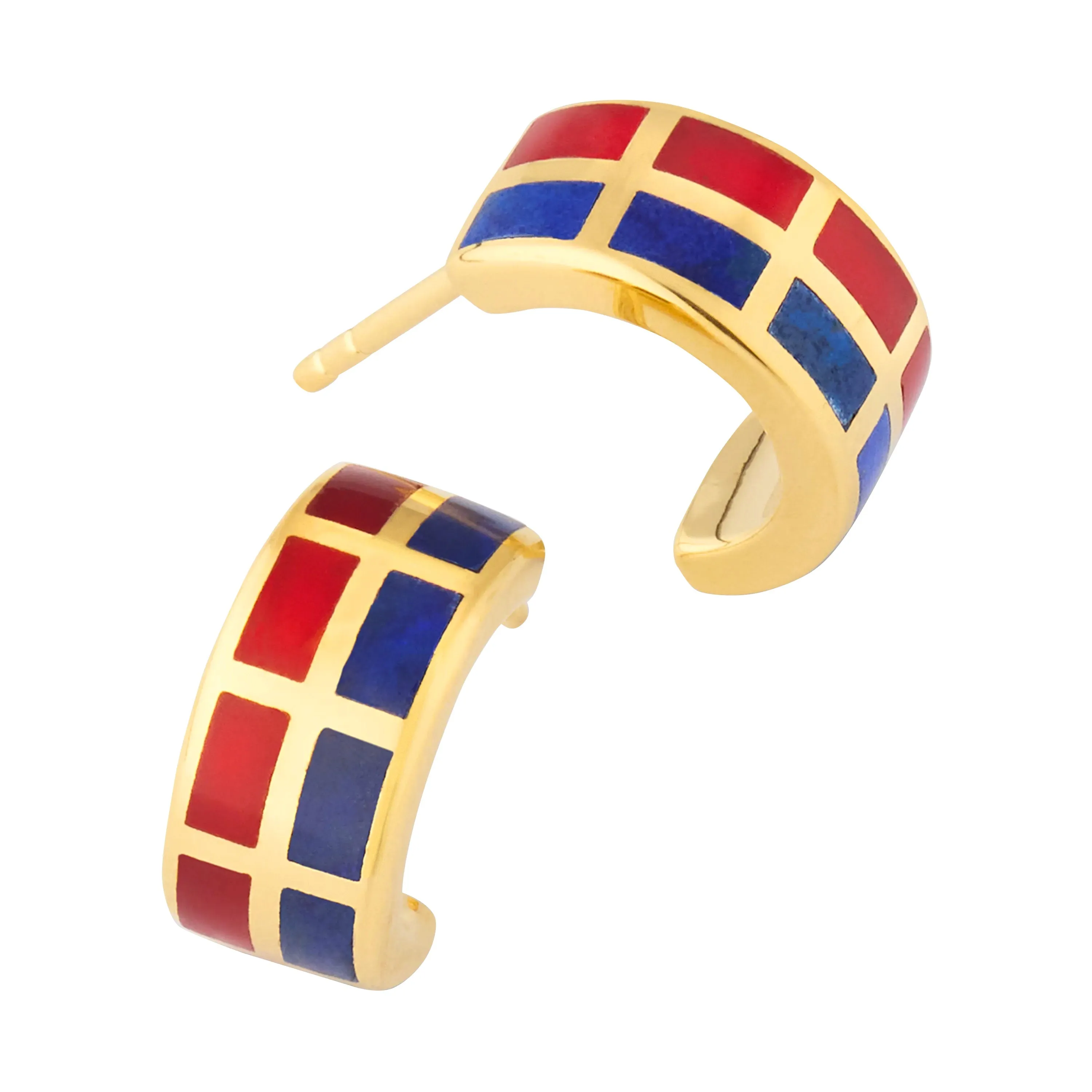 Dash Multicolor Sterling Huggie Earrings