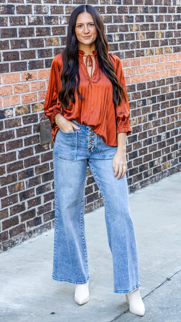 Dear John Fiona High Rise Clean Hem Wide Leg Jeans Ardmore