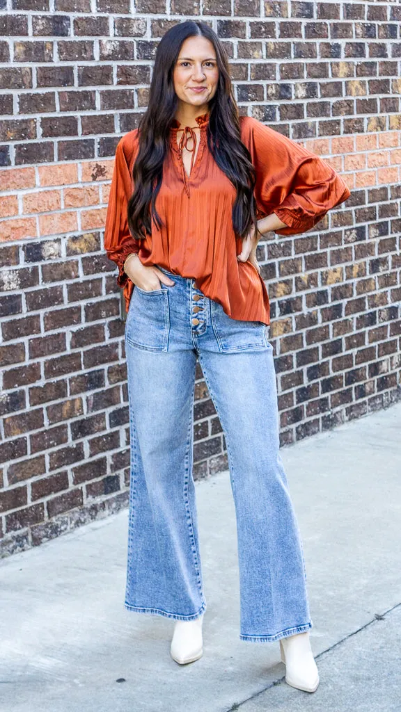 Dear John Fiona High Rise Clean Hem Wide Leg Jeans Ardmore