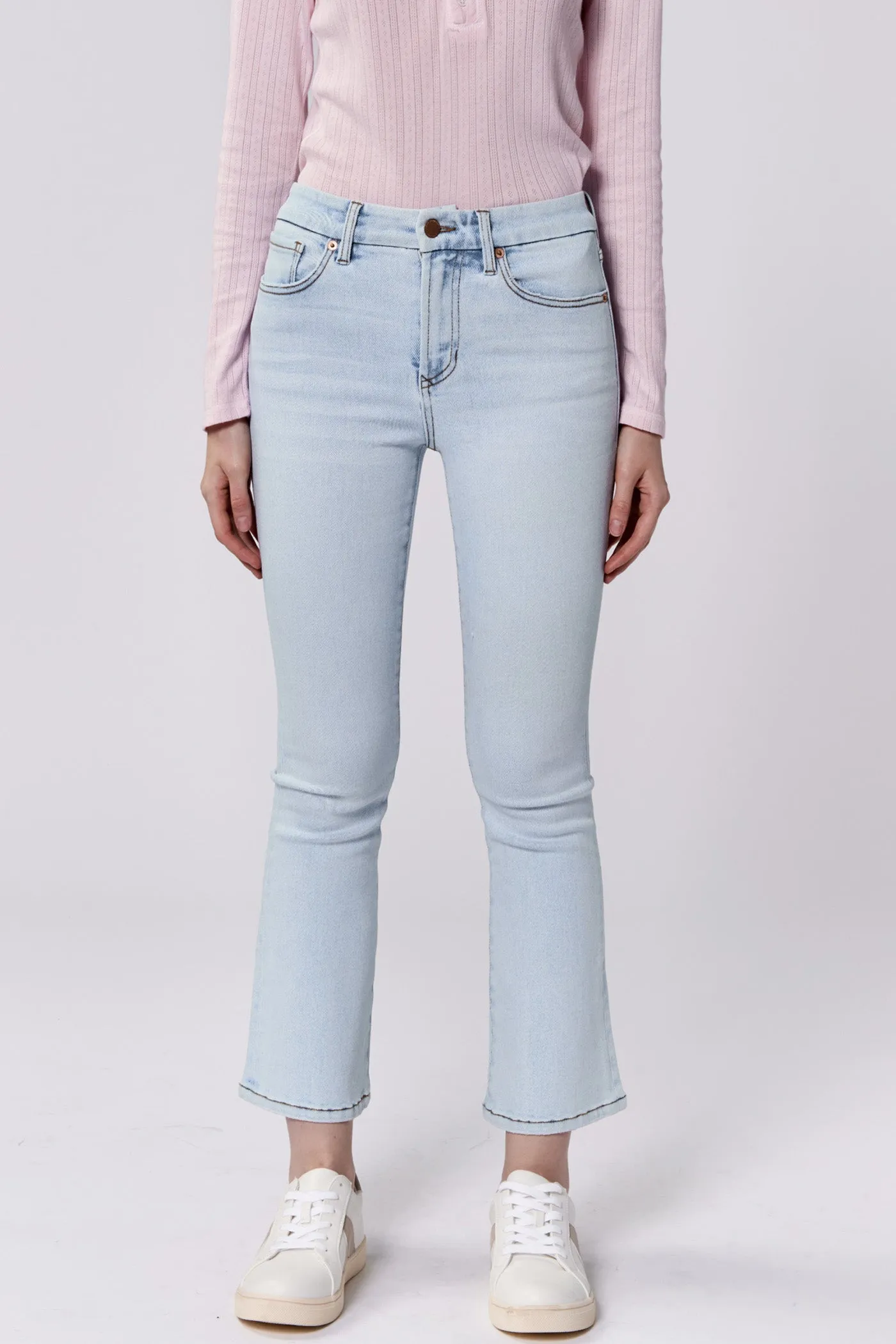 Dear John Jeanne Mid Rise Cropped Flare Jeans Positano