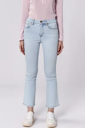 Dear John Jeanne Mid Rise Cropped Flare Jeans Positano