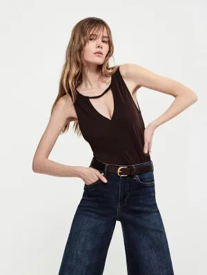 Deep V Tank | Chocolate Brown