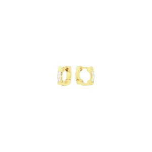 Diamond Cage Huggies | Yellow Gold