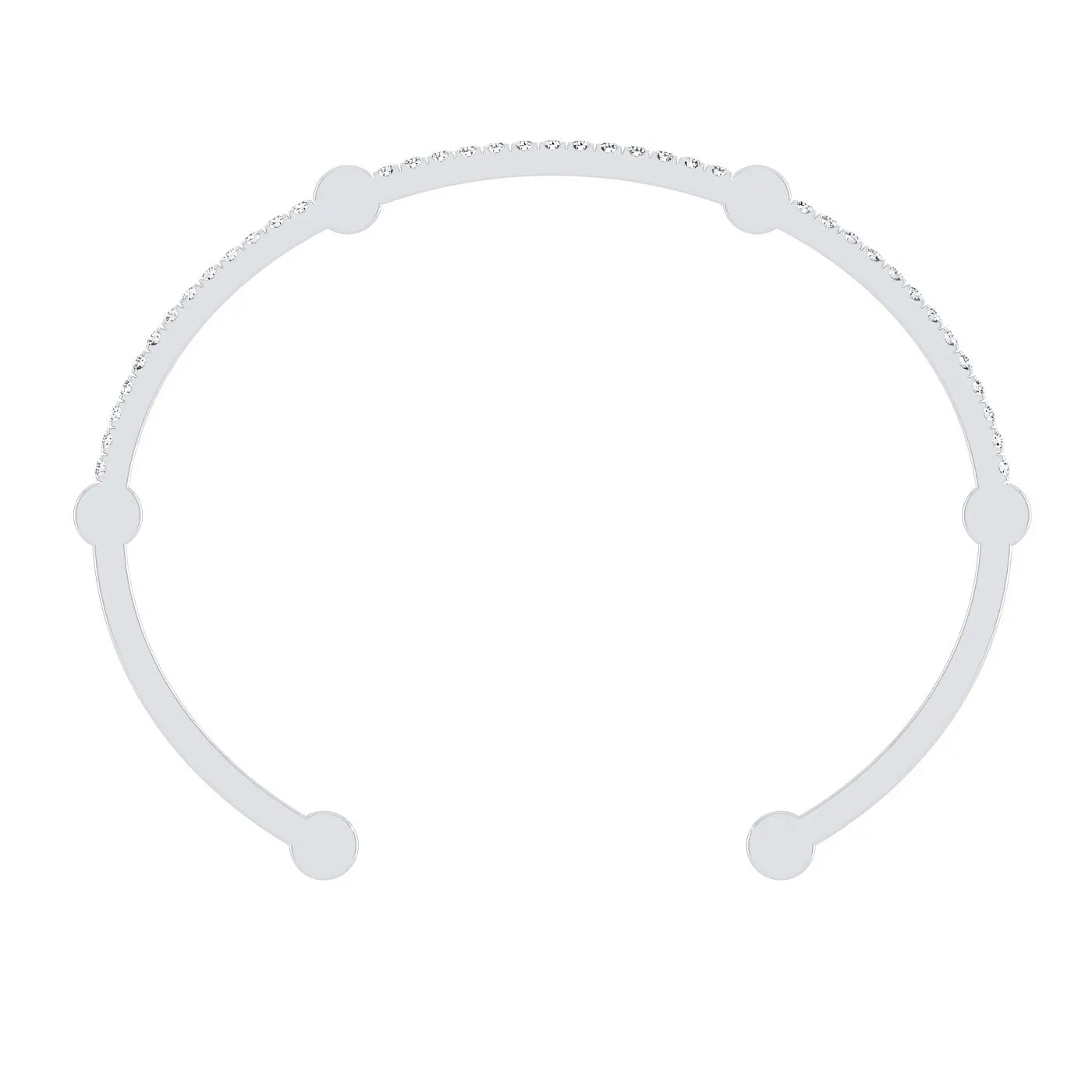 Diamond Open Gear Bangle | White Gold