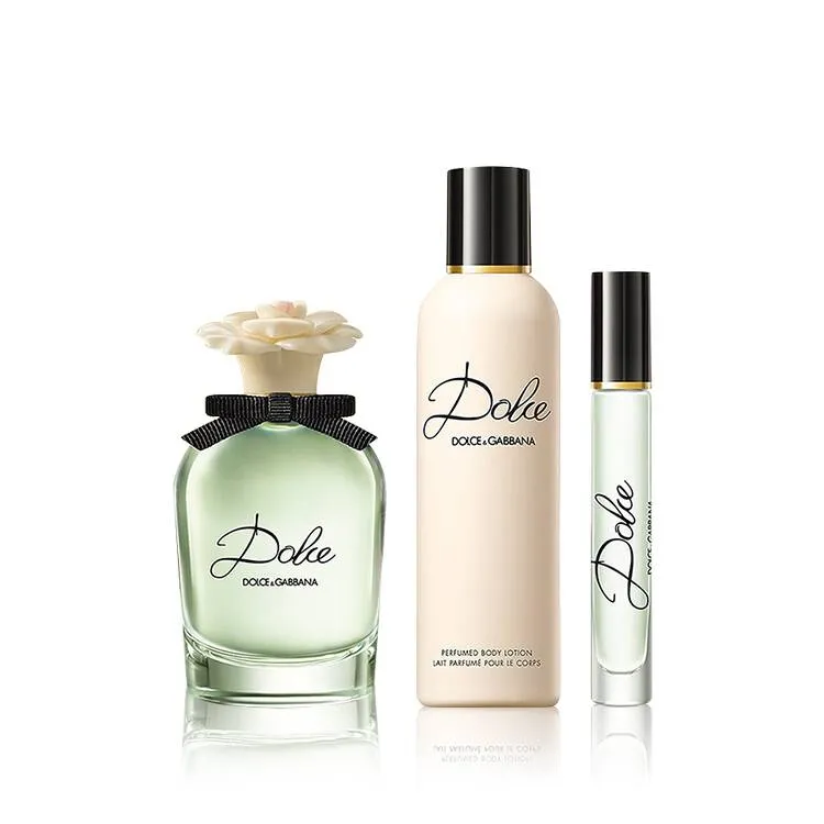 DOLCE & GABBANA DOLCE FOR WOMEN SET EDP 75 ml   EDP ROLLER BALL 7.4 ml   PRFM BODY LOTION 100 ml