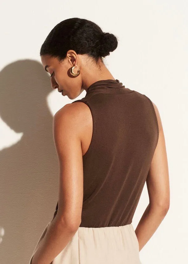 Draped Halter Neck Bodysuit (Walnut)