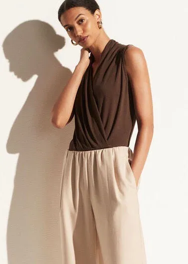 Draped Halter Neck Bodysuit (Walnut)