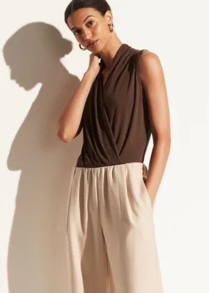 Draped Halter Neck Bodysuit (Walnut)