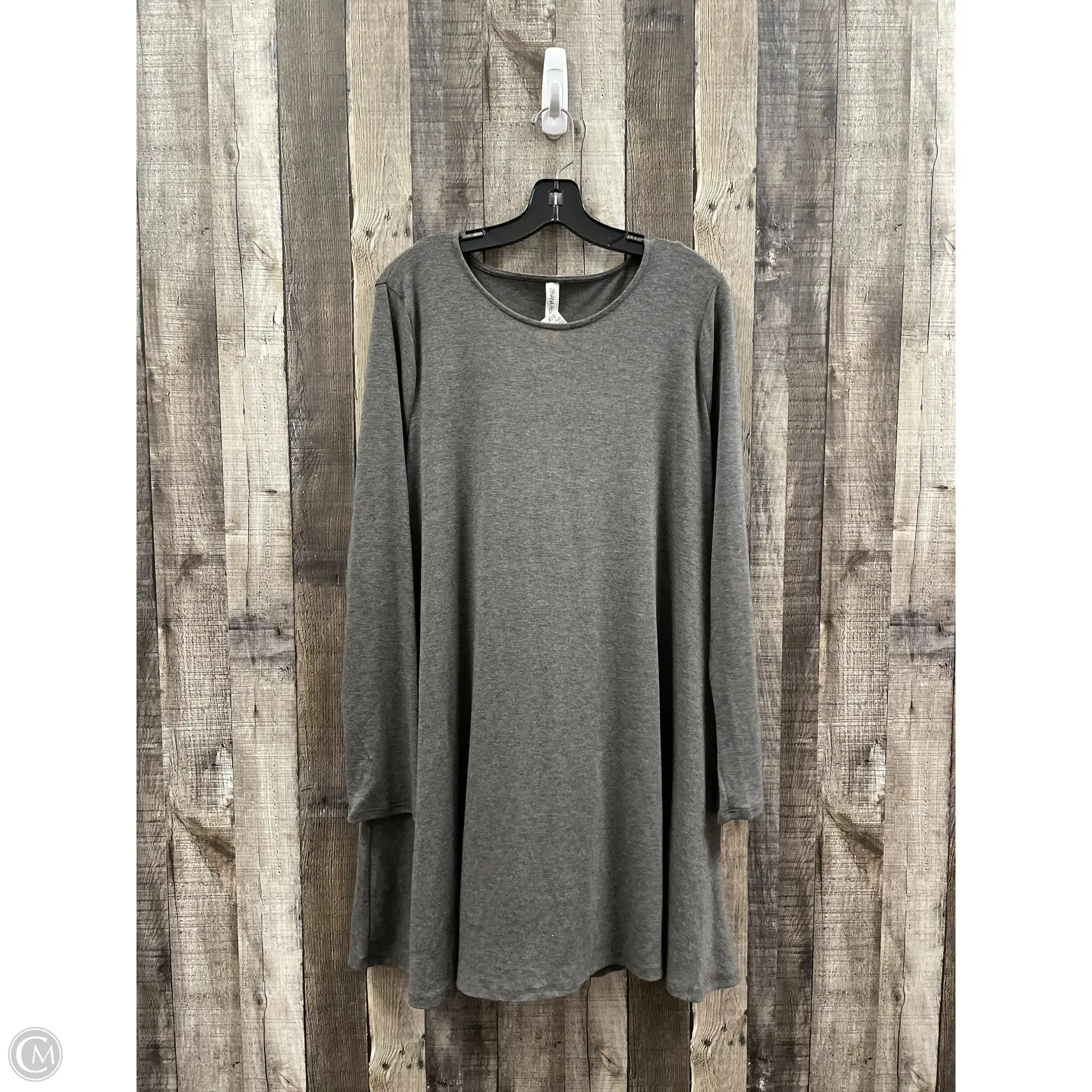 Dress Casual Midi By Zenana Outfitters In Grey, Size: 1x