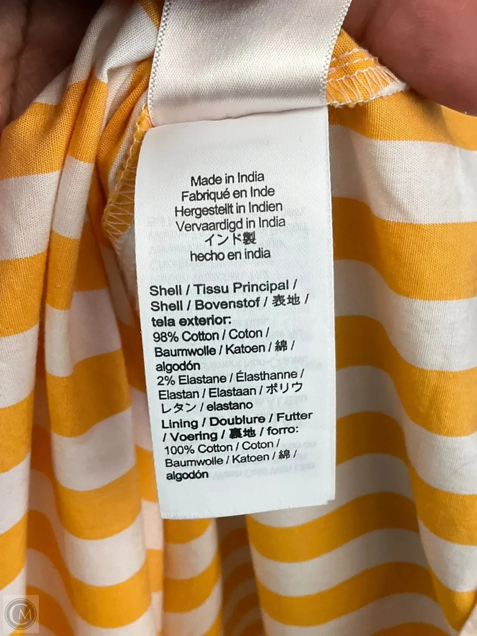 Dress Casual Short By J. Crew In White & Yellow, Size: M