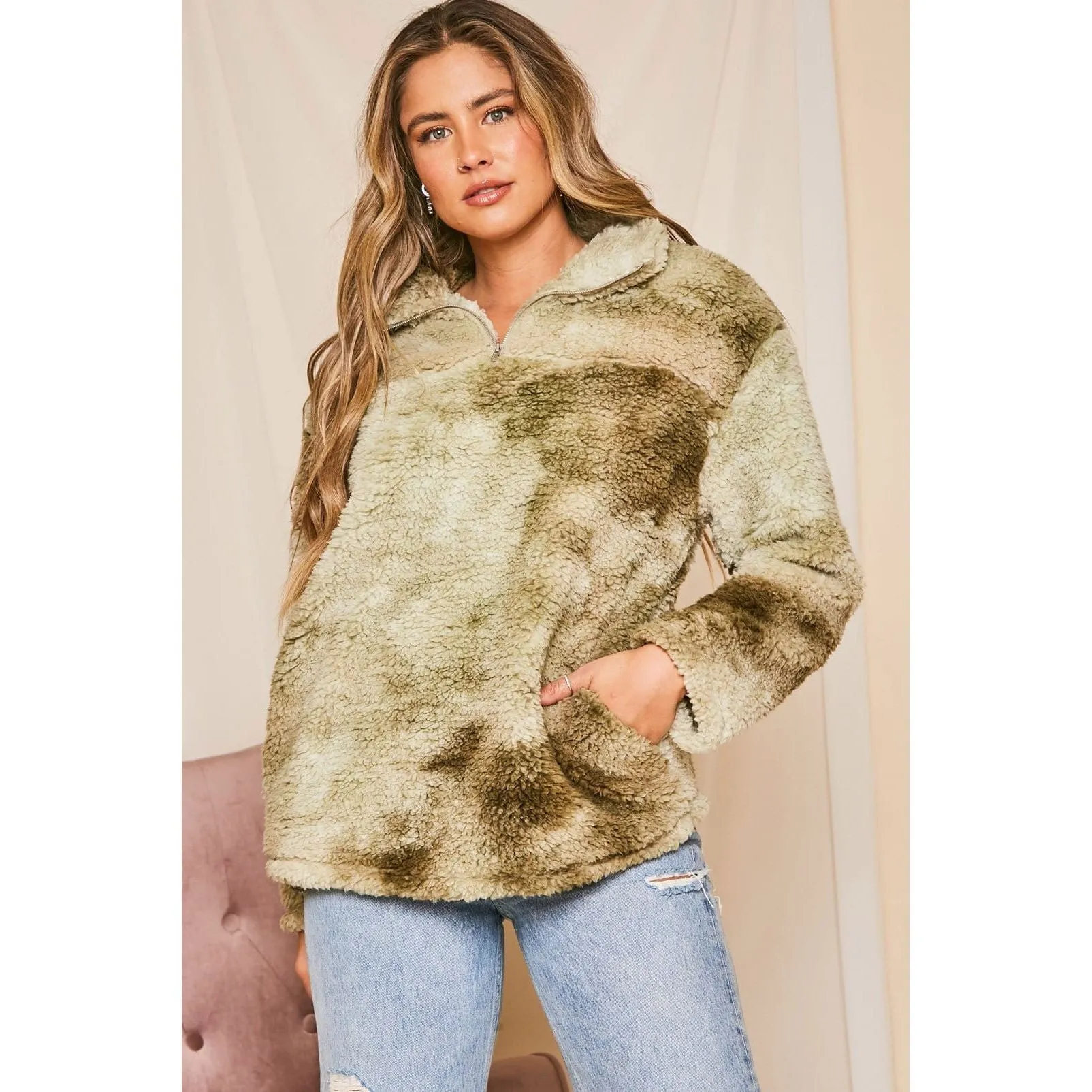 Dye Printed Faux Knit Pullovers