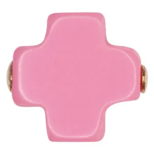 egirl 14" Necklace Gold - Signature Cross Gold Small Bright Pink