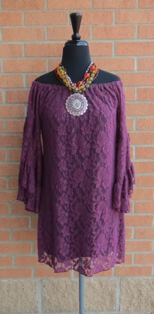 Elan | Floral Lace Tunic Plum