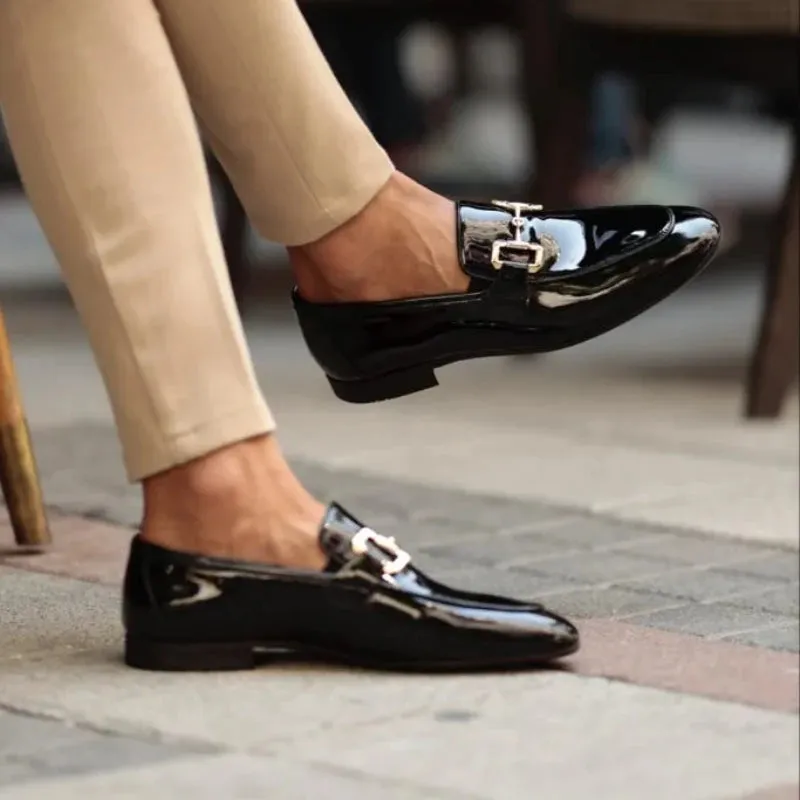 Eleganz Handgefertigte Schwarze Business-Slipper