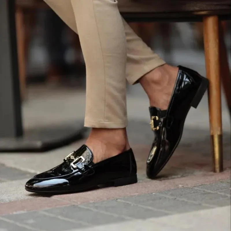 Eleganz Handgefertigte Schwarze Business-Slipper