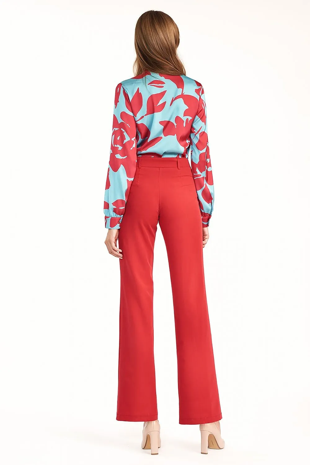 Elevated Waist Flared Trousers
