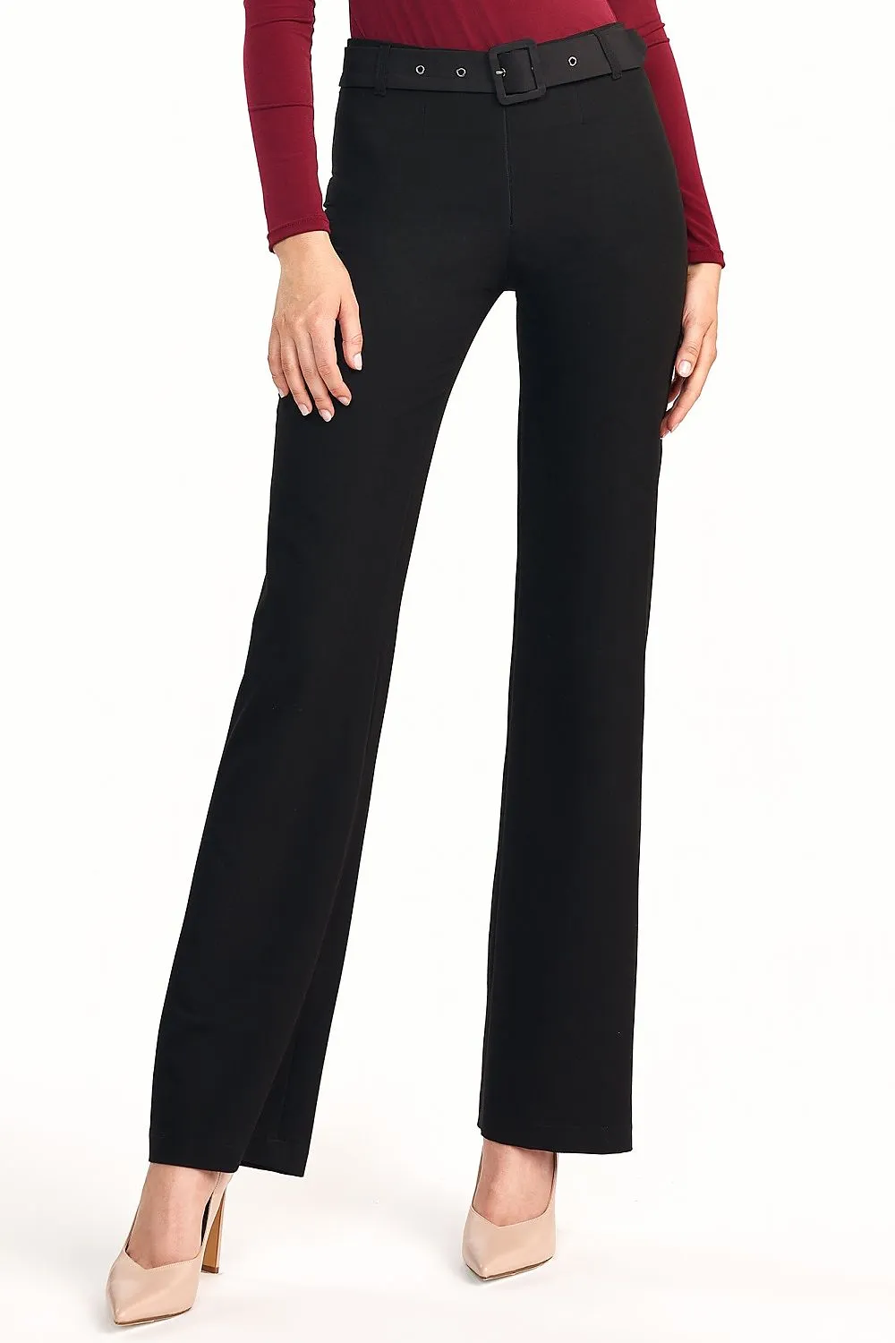 Elevated Waist Flared Trousers