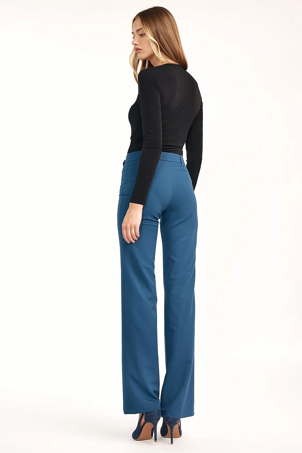 Elevated Waist Flared Trousers