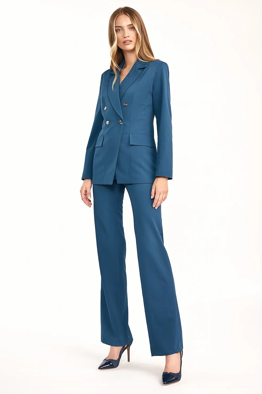 Elevated Waist Flared Trousers