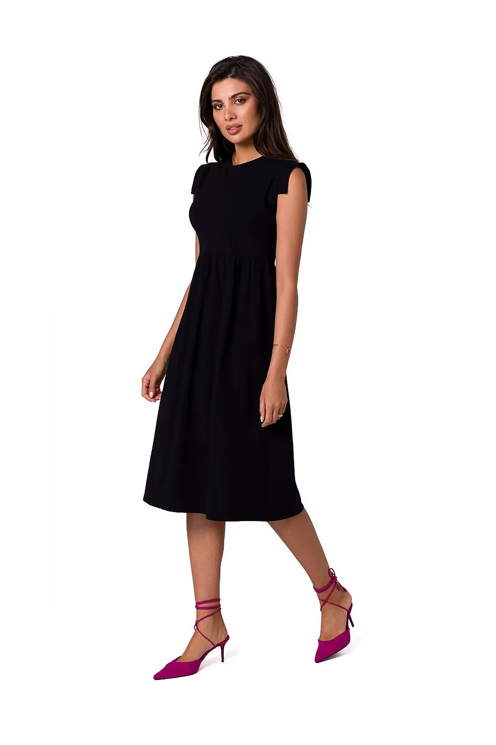 Elevated Waistline Sleeveless Midi Dress