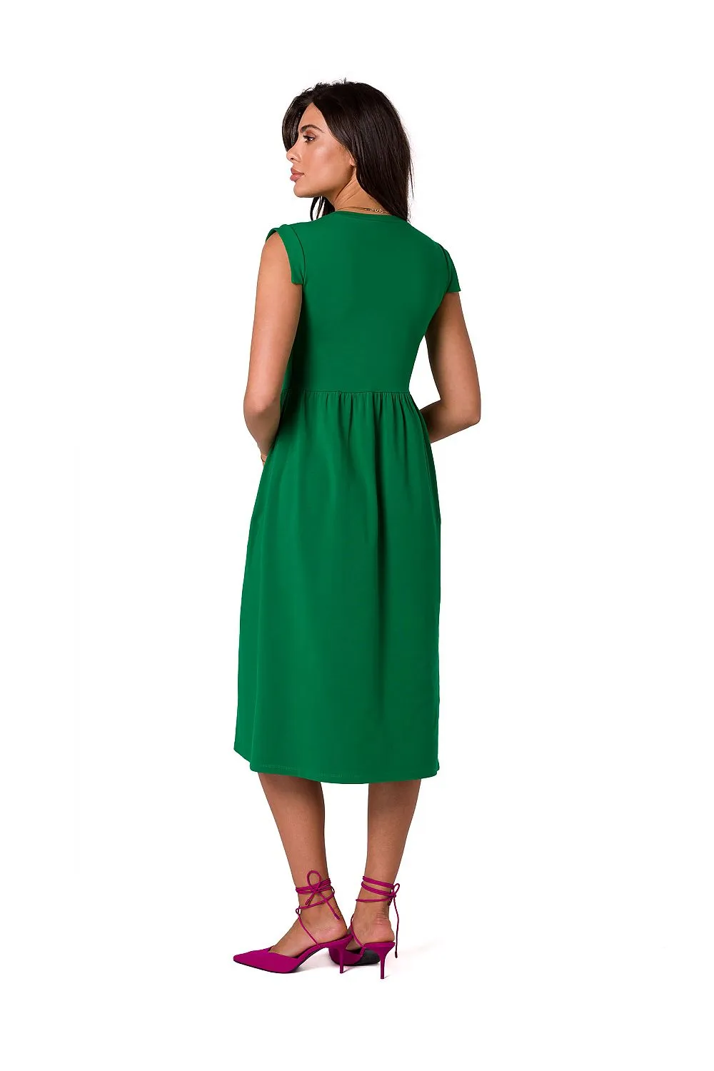 Elevated Waistline Sleeveless Midi Dress