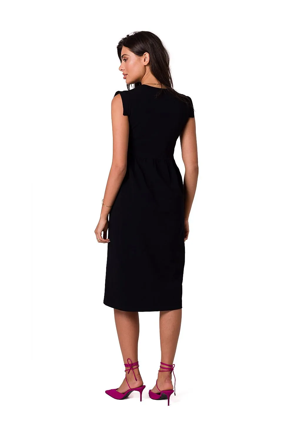 Elevated Waistline Sleeveless Midi Dress