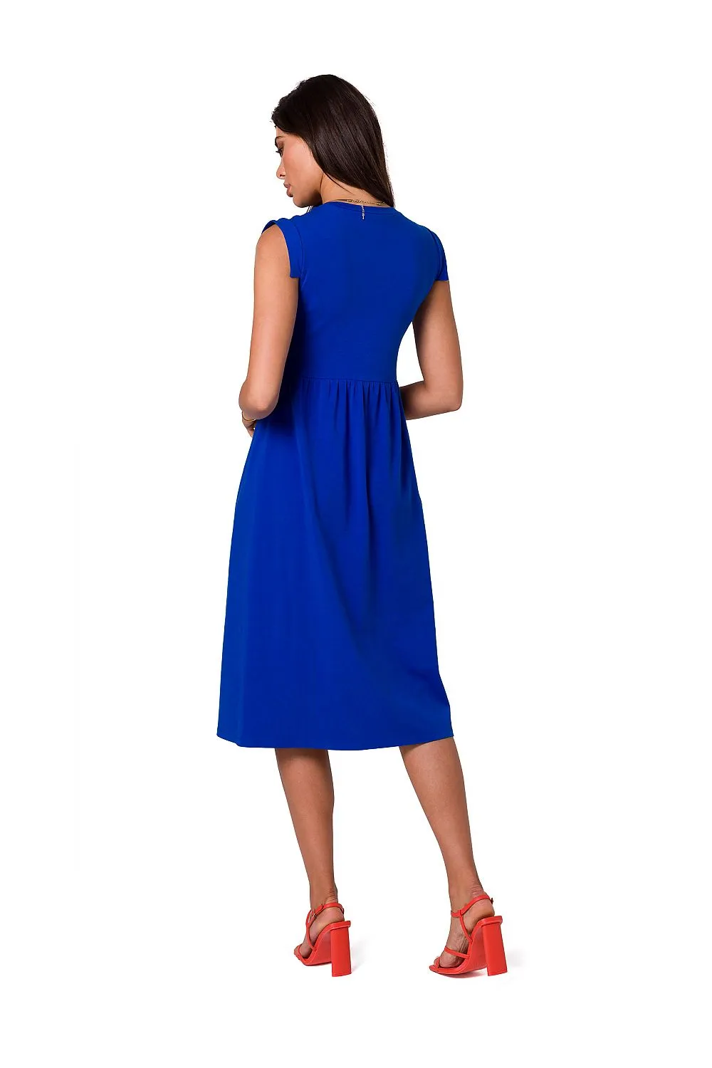 Elevated Waistline Sleeveless Midi Dress