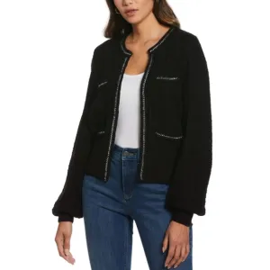 Ella by Rafaella Women's Petite Chain Trimmed Sweater