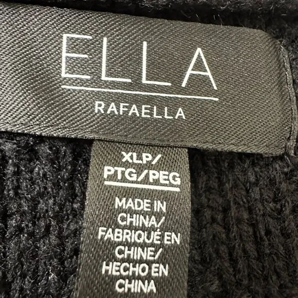 Ella by Rafaella Women's Petite Chain Trimmed Sweater
