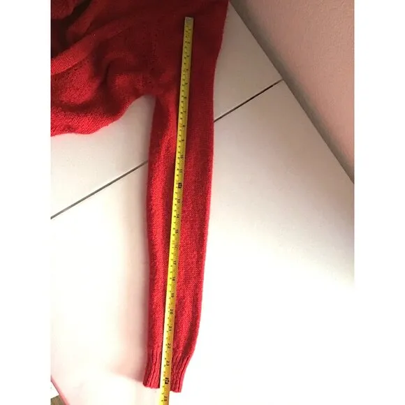 ELLE- WOMENS RED LONG SLEEVE OPEN FRONT CARDIGAN SWEATER SIZE X-SMALL