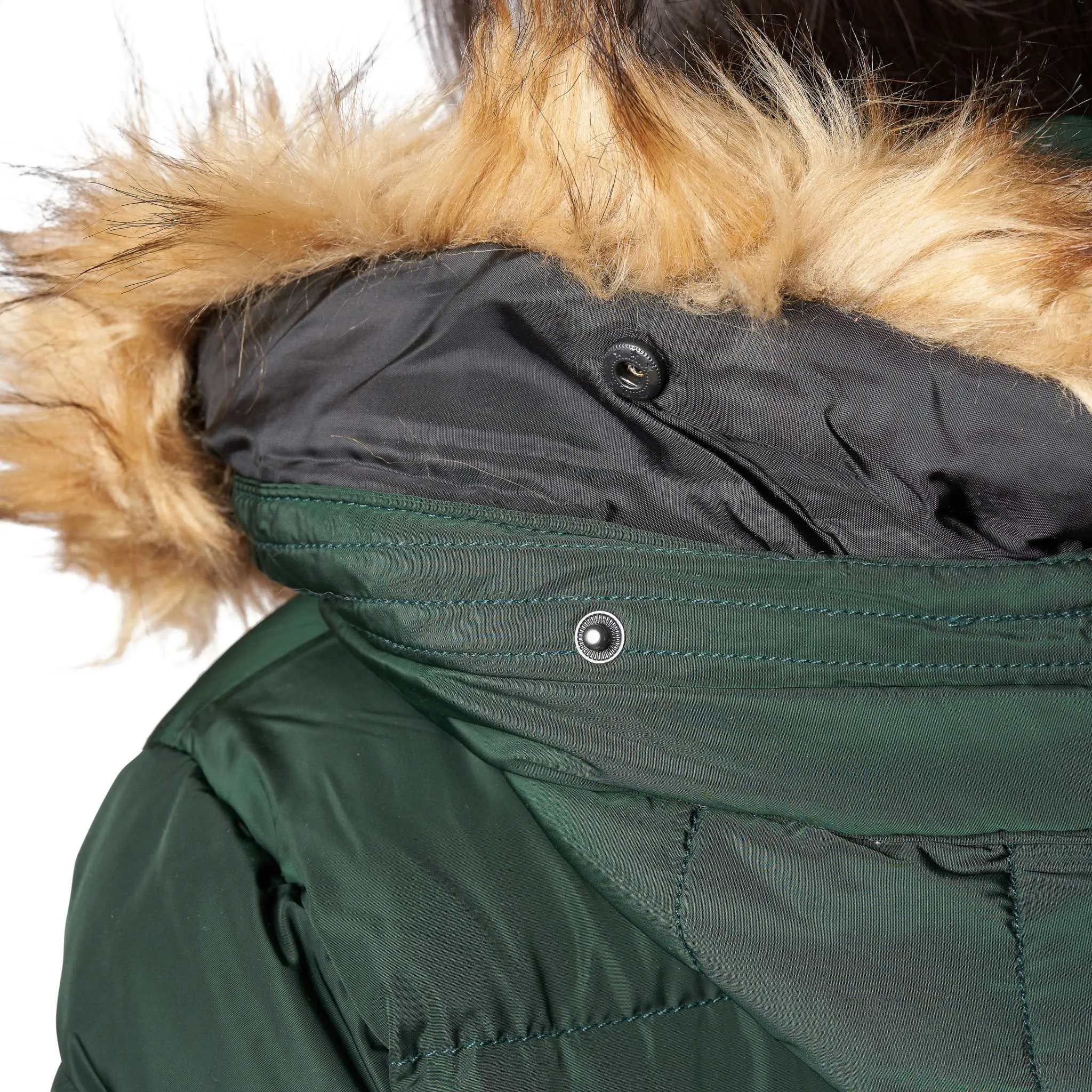 ELORA Parka Mid Length Womens Winter Coat Fur Trim Hood