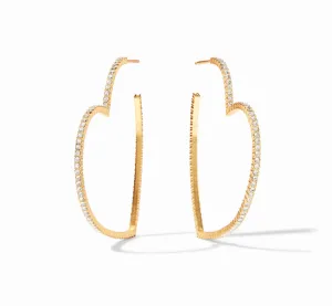Esme Heart CZ Hoop Gold Cubic Zirconia Large