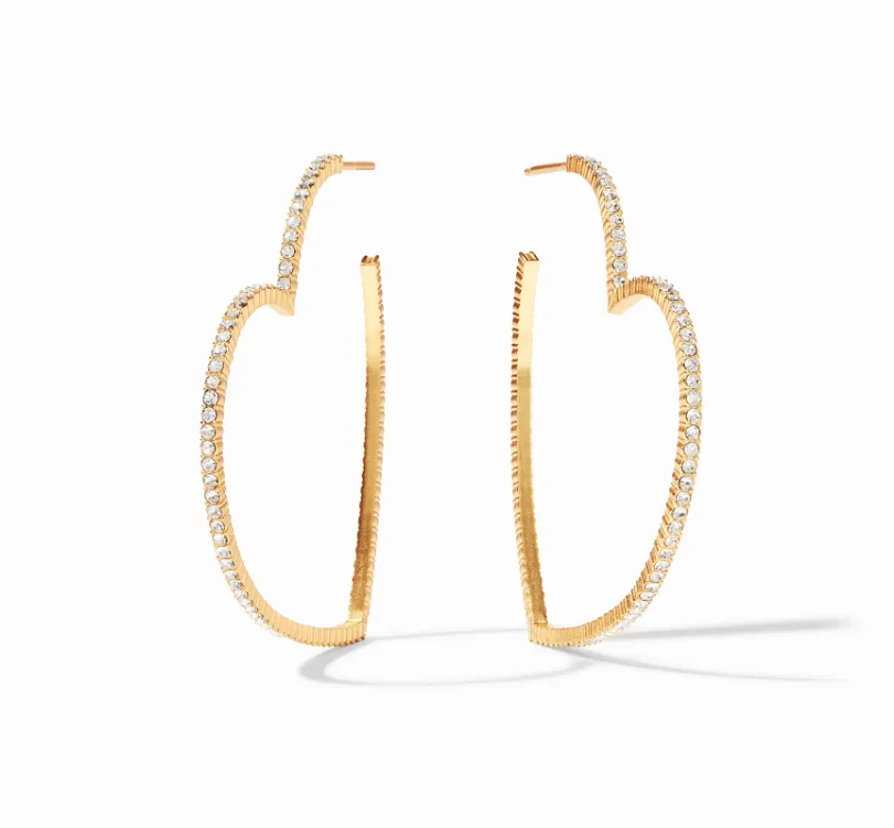 Esme Heart CZ Hoop Gold Cubic Zirconia Large