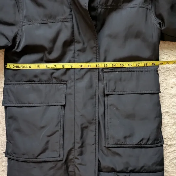 everlane black women's oversized puffer xxs
